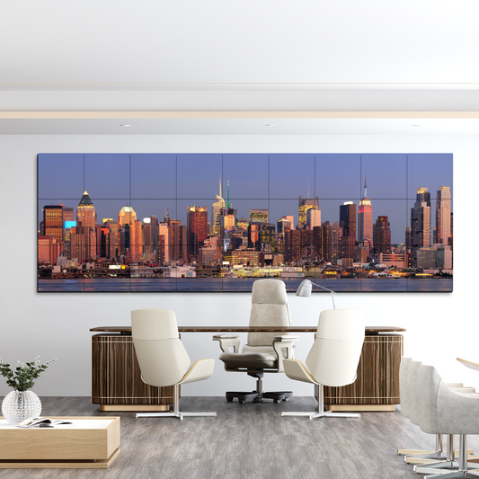 New York City Wood Print Wooden Wall Tiles Set