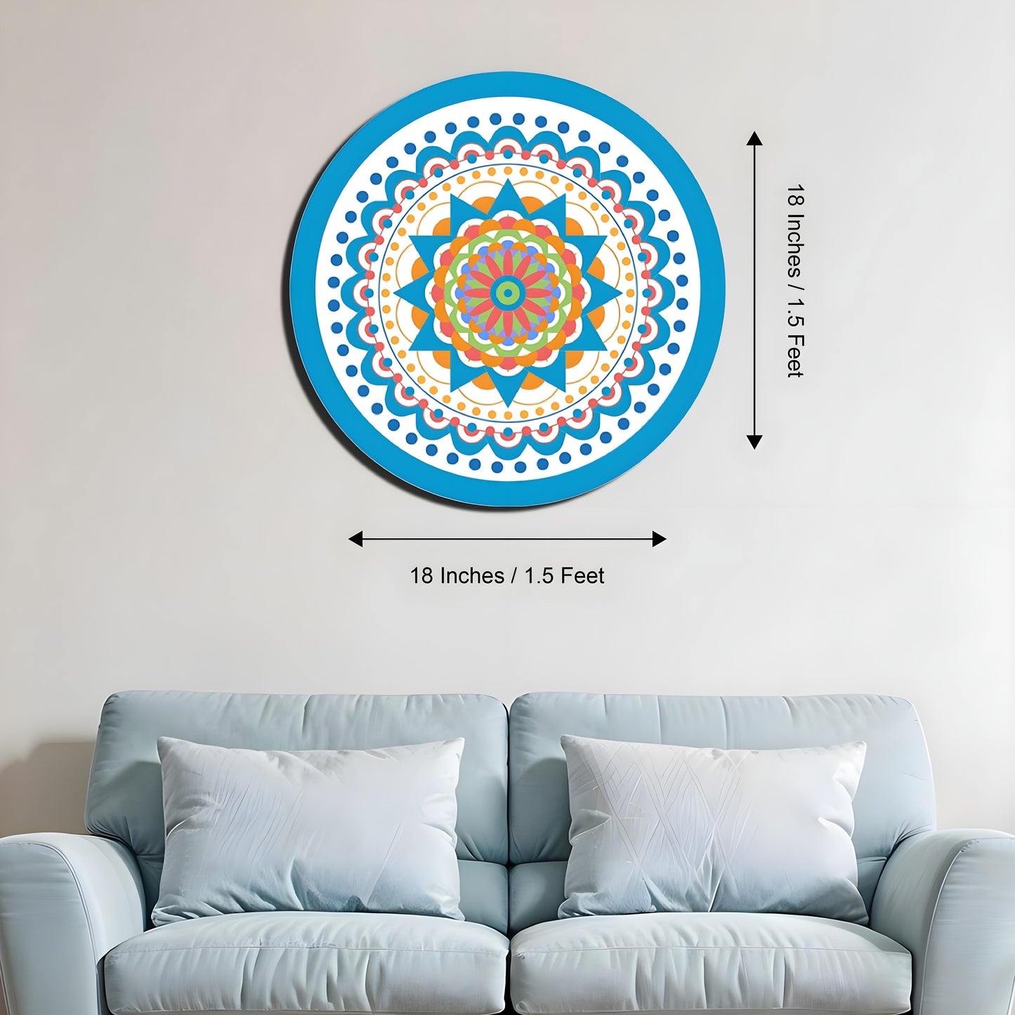 Set of 3 Mandala Wood Print Wall Art 18 Inch Each