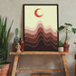 Crescent Moon Ombre Wood Print Wall Art