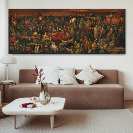 The Internet Sensation Dinner Party With 104 Famous Personalities Wood Print Wooden Wall Tiles Set