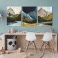 Mountain Night Wood Print Wall Art Set of 3