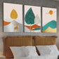 Golden Lucky Deer Landscape Wood Print Wall Art Set of 3