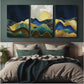 Blue & Gold Landscape Wood Print Wall Art Set of 3