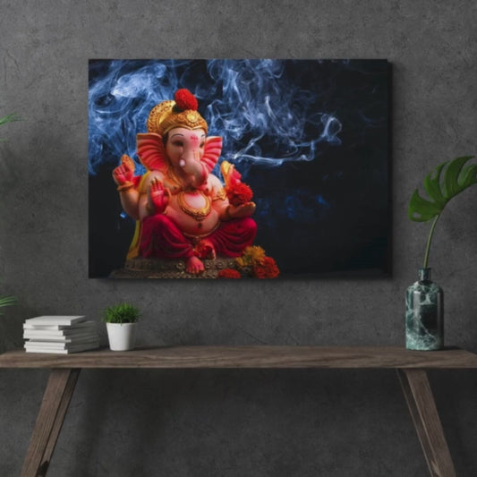 Ganesha Idol Real Effect Wood Print Wall Art