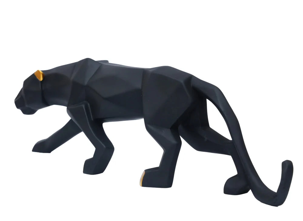 Prestige Regal Geometric Panther Resin Sculpture For Living Room Or Office