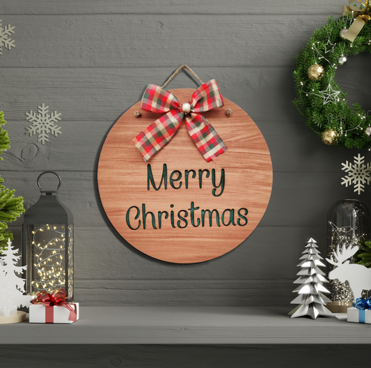 Merry Christmas Quote 2 Layers Wall Hanging