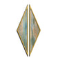 3D Wooden Triangle Wall Art Set of 2 Rustic Green and Gold