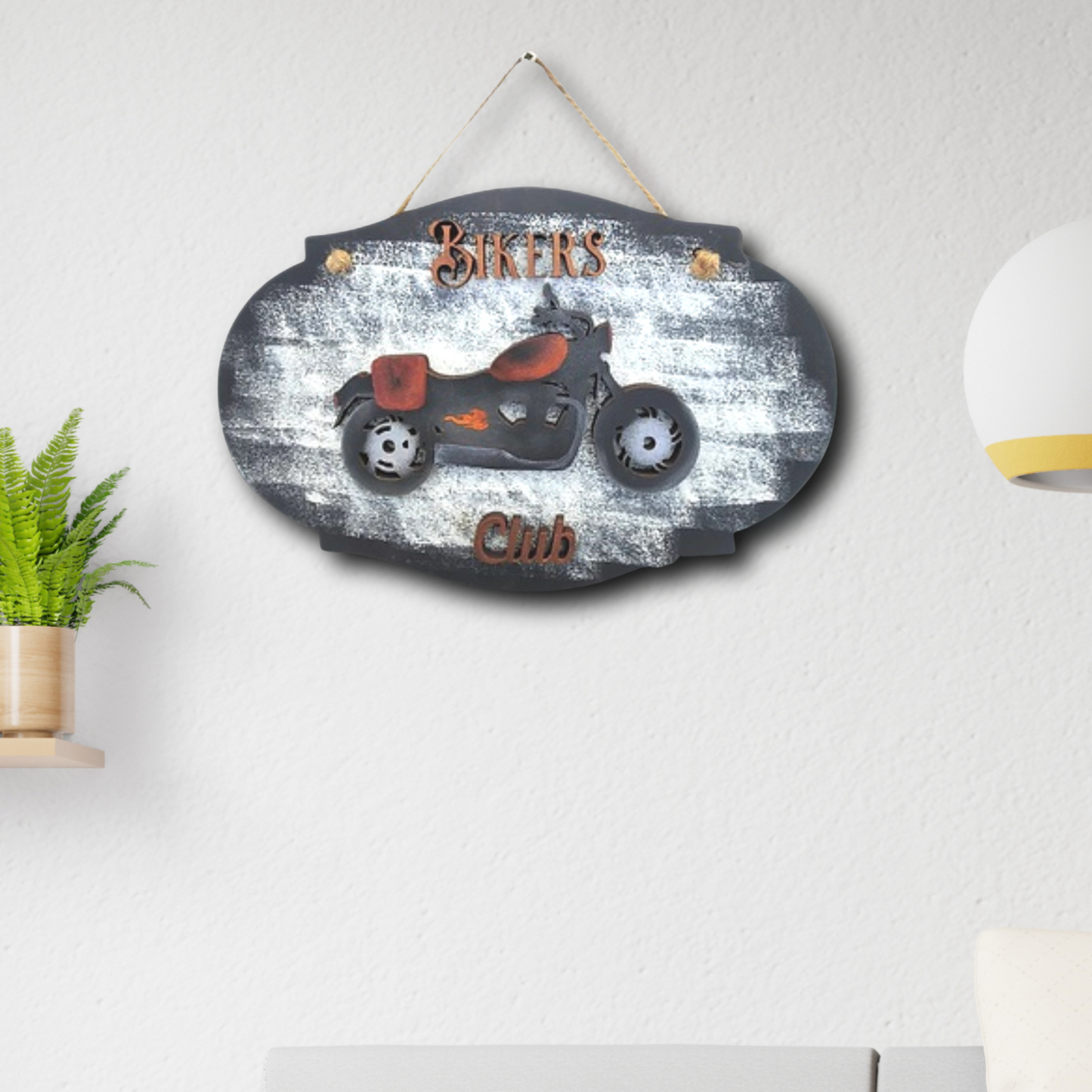 3D Hand Painted Bikers Club Wall Art