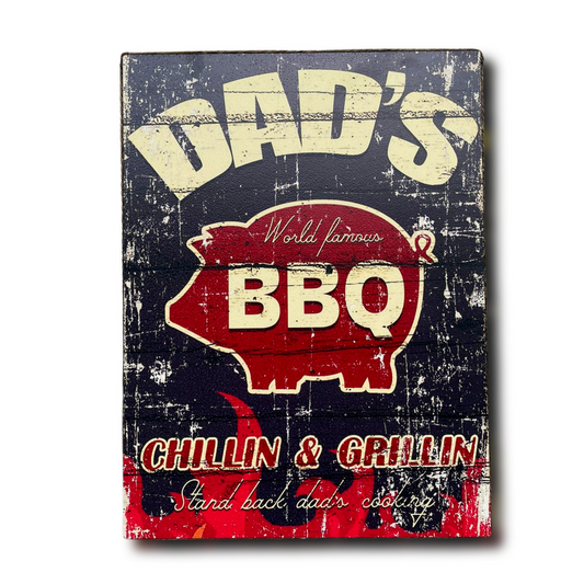 DAD'S BBQ Rustic Wall Art