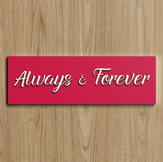 Always & Forever Quote Wooden Wall Art Red