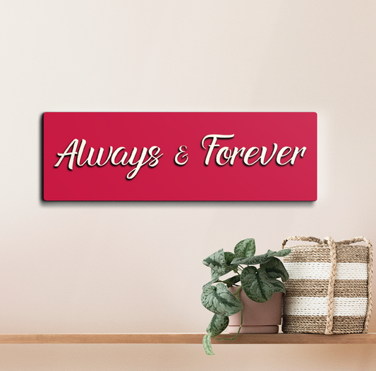 Always & Forever Quote Wooden Wall Art Red