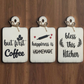 Set of 3 Quote Chop Board Wooden Wall Art for Kitchen, Café, and Restaurant