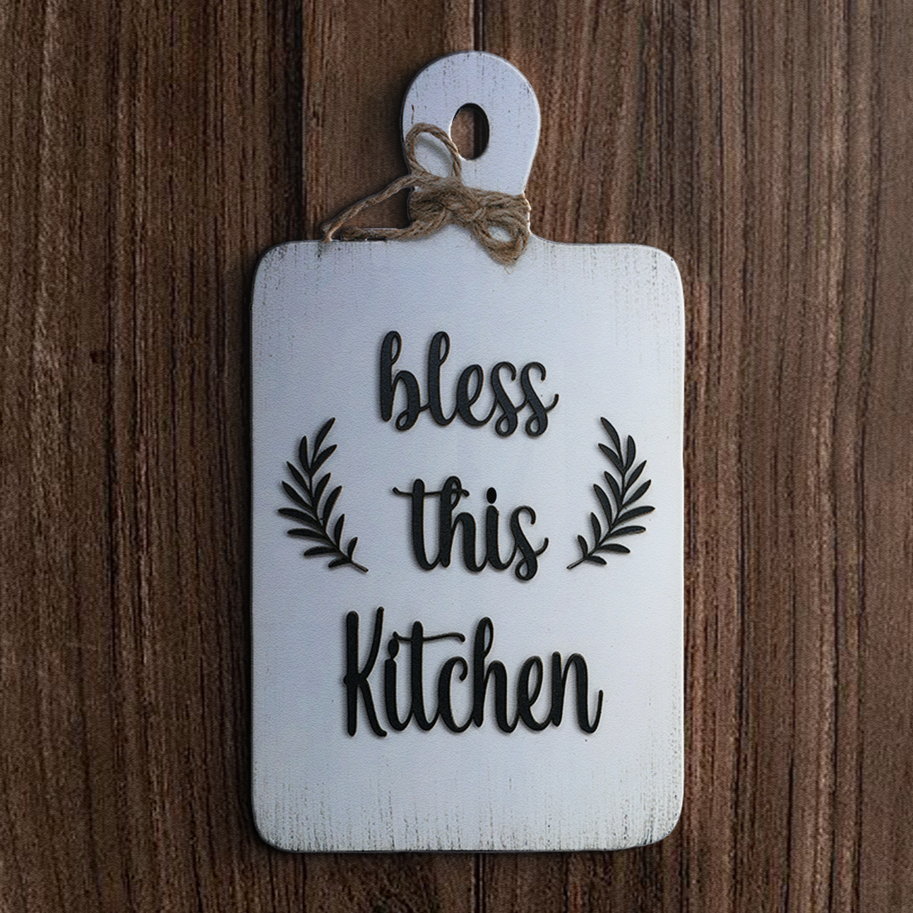 Bless This Kitchen Quote Chop Board Wooden Wall Art for Kitchen, Café, and Restaurant