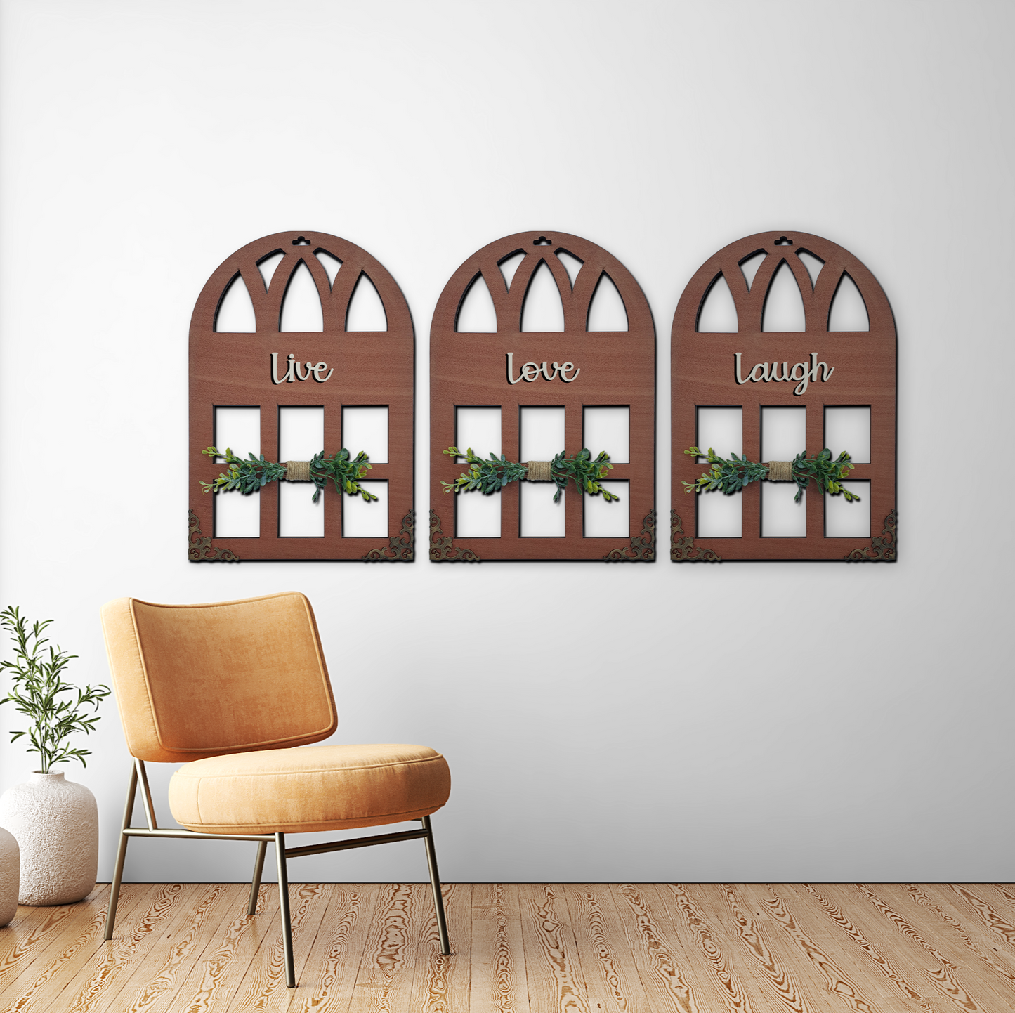 Good Vibes Only Quote Window Wall Art Set of 3