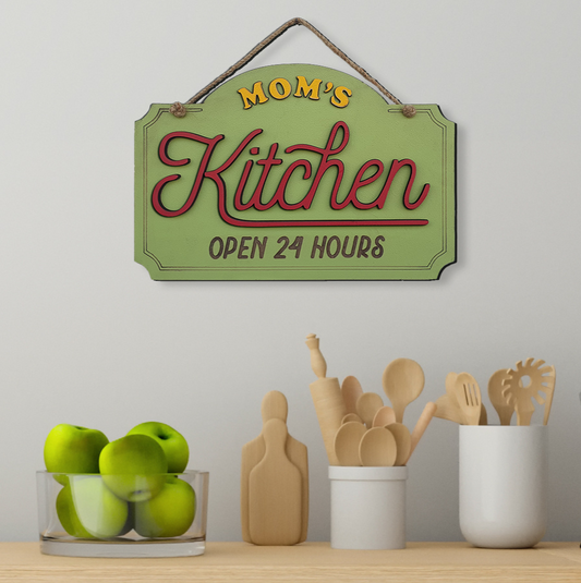 Mom's Kitchen Wooden Wall Hanging