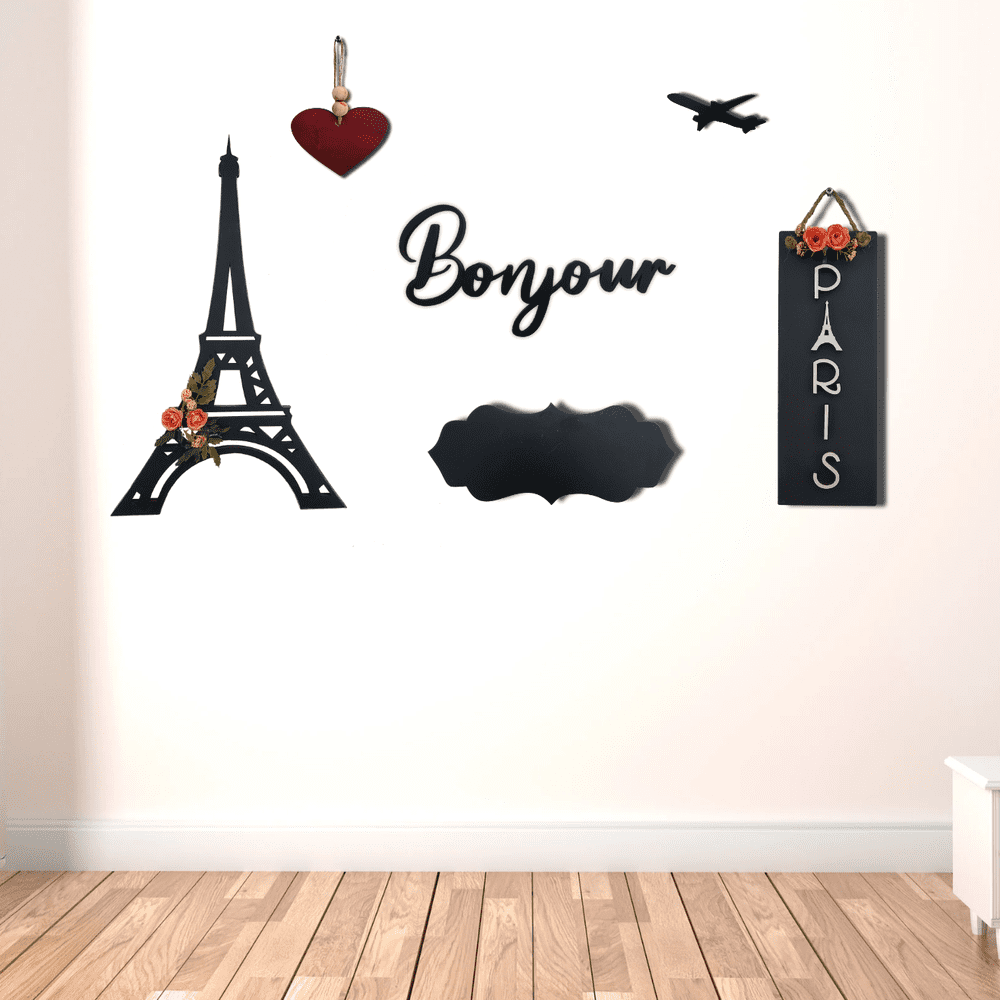 3d Wooden Paris Gallery Wall Panel Set of 6