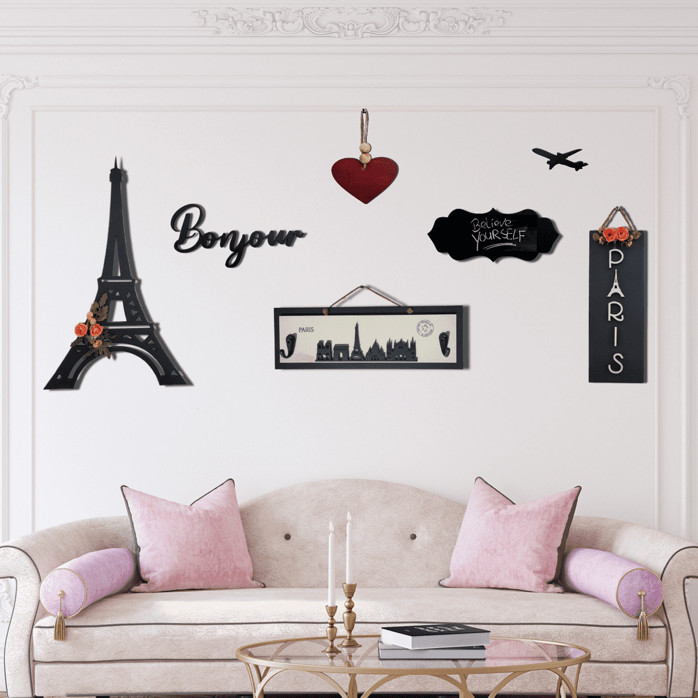 3d Wooden Paris Gallery Wall Panel Set of 6