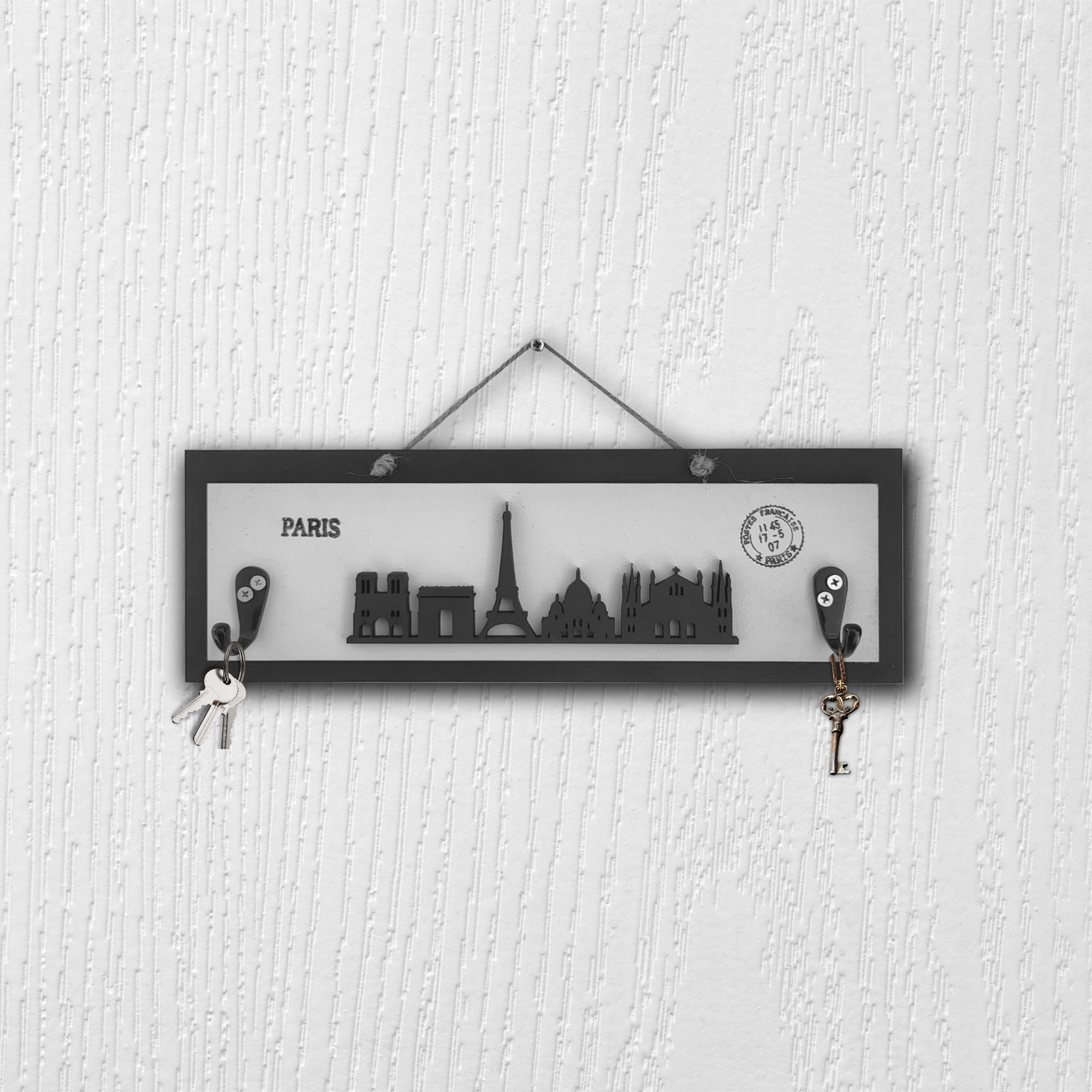 Paris Skyline Wall Décor With 2 Key Holders