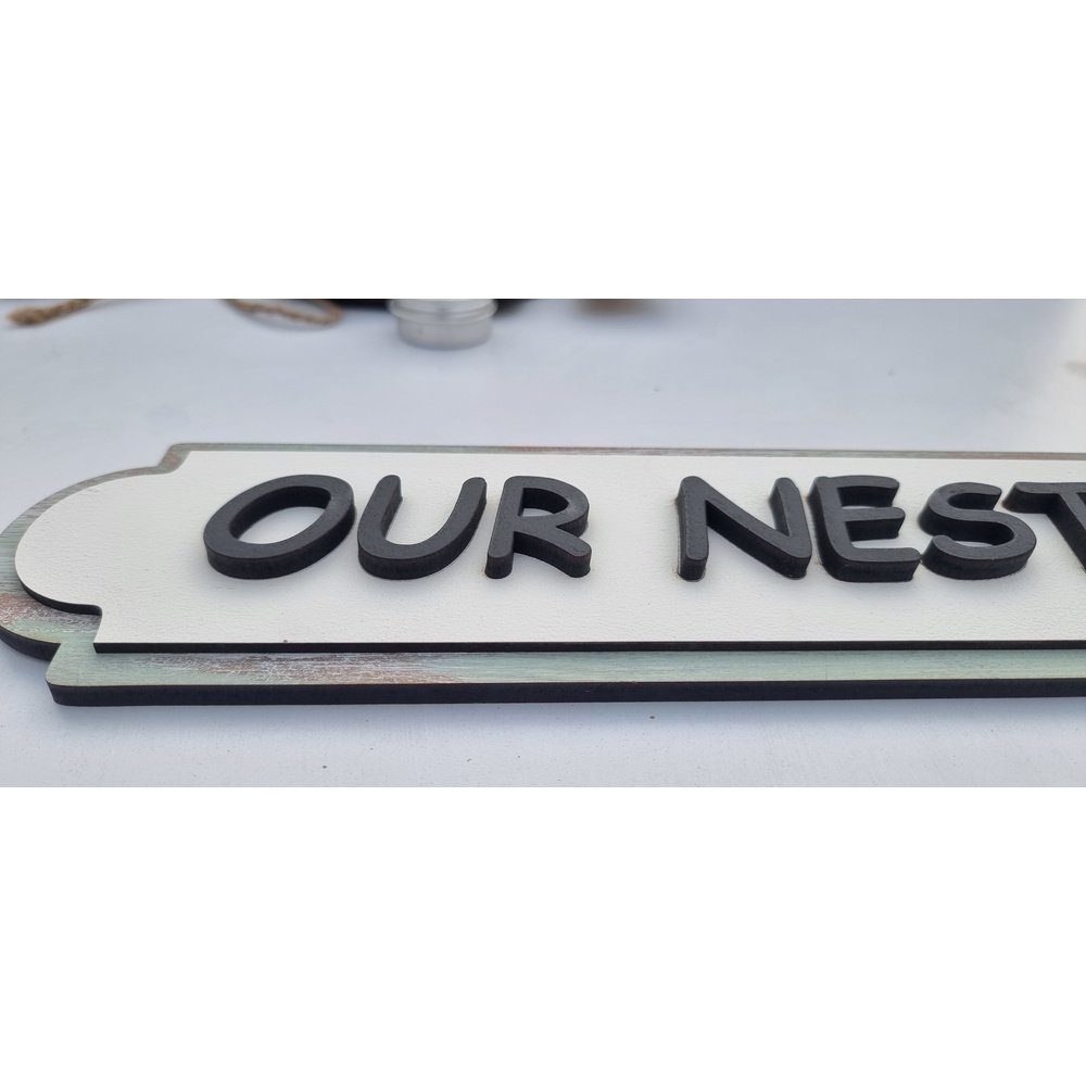 Our Nest Wooden 3D Sign Board