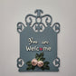 You Are Welcome Wooden Wall Hanging With Artificial Pink Roses and Leaves