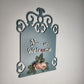 You Are Welcome Wooden Wall Hanging With Artificial Pink Roses and Leaves