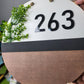 Round 3 Tone House Number Plate With Beautiful Leaves and Rope