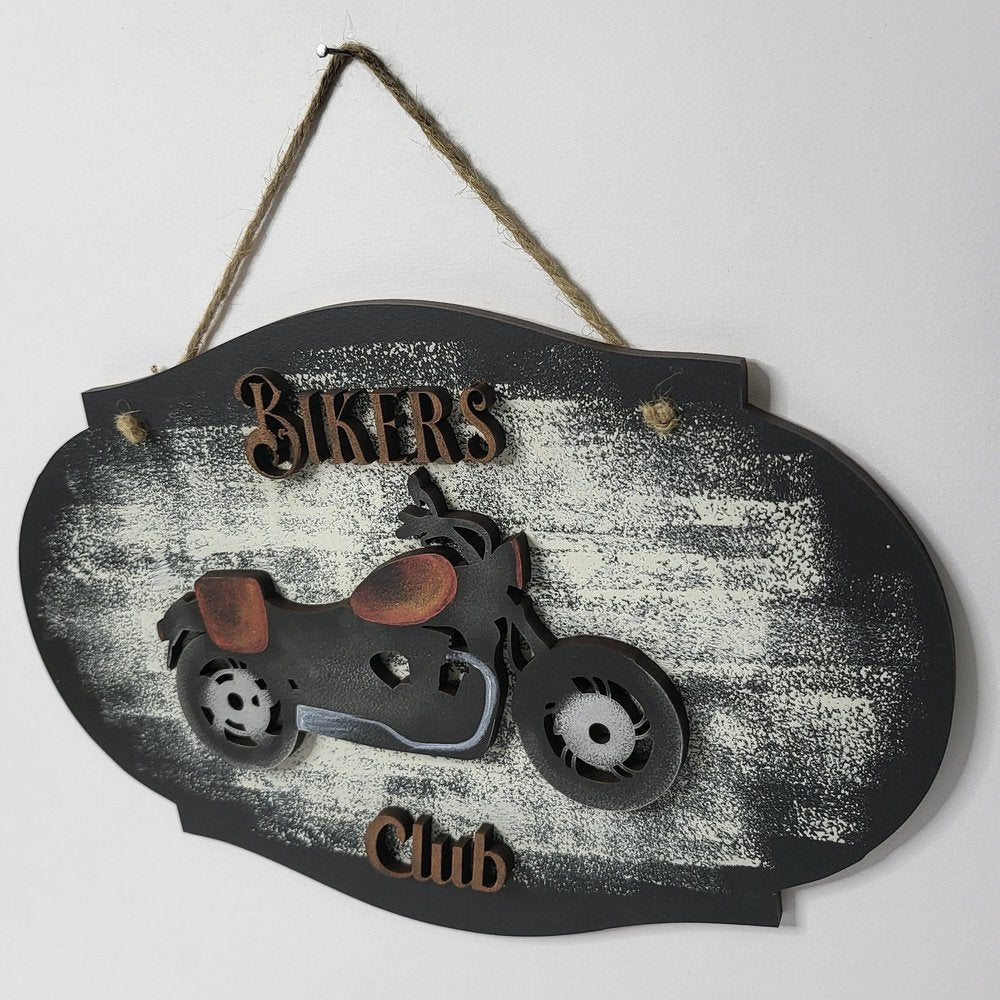 3D Hand Painted Bikers Club Wall Art