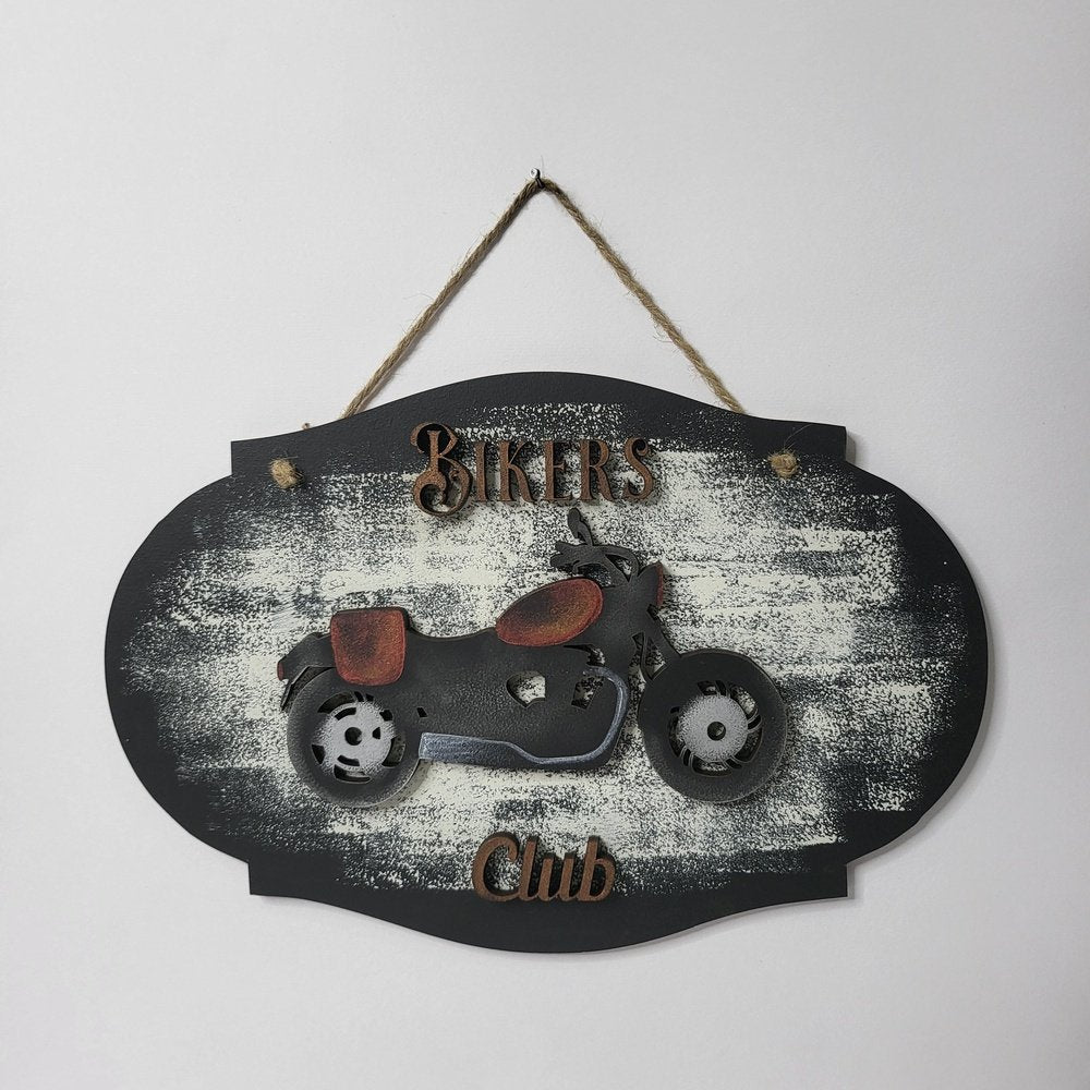 3D Hand Painted Bikers Club Wall Art