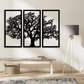 3D Wooden Tree Frame Wall Panel Set of 3