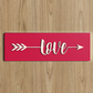 Love With Cupid Arrow Wooden Wall Art Red
