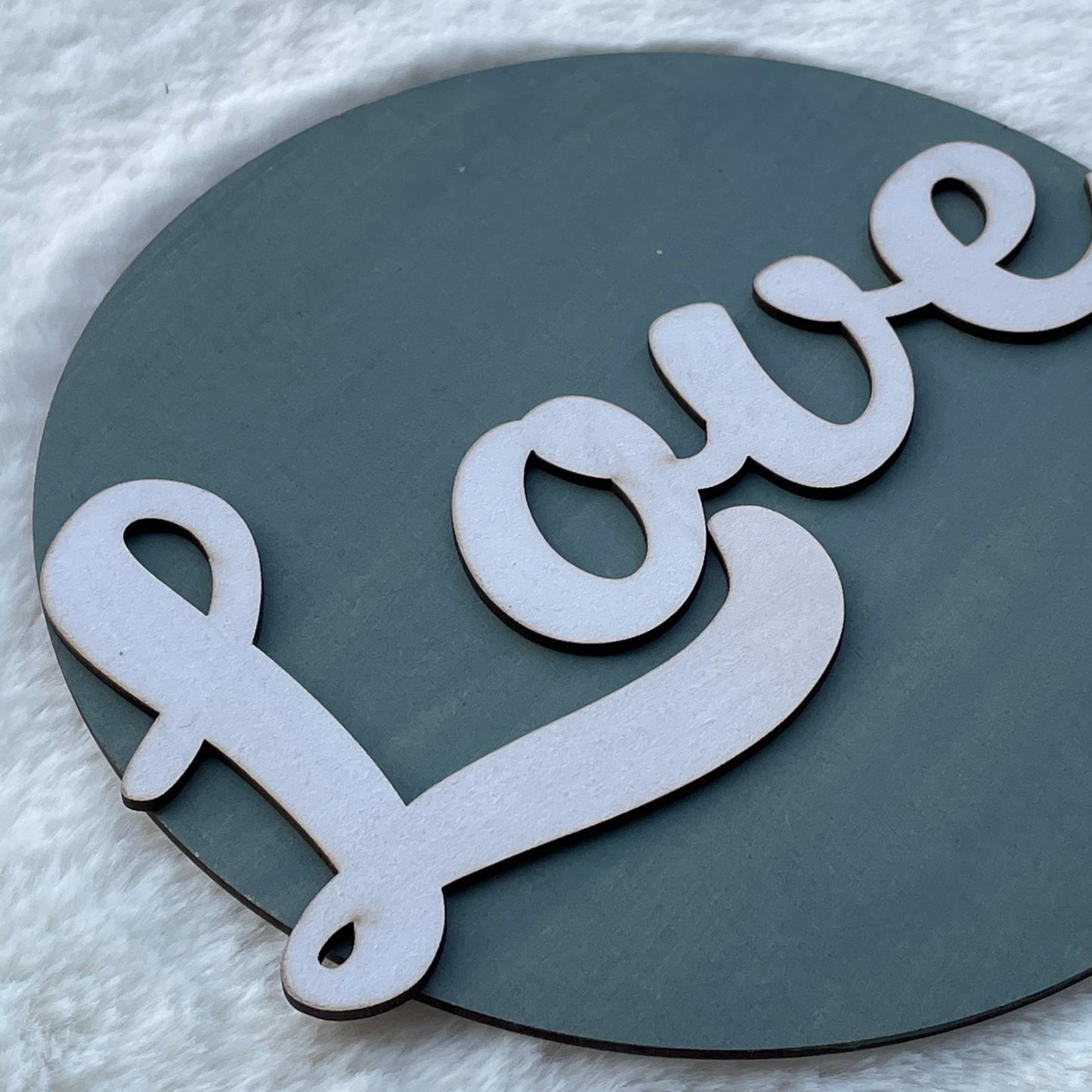 LOVE 3D Circle Wall Art With Sturdy Base and 3D Letters