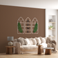 Gothic Botanical Window Wall Art Set of 3 Rustic Orange