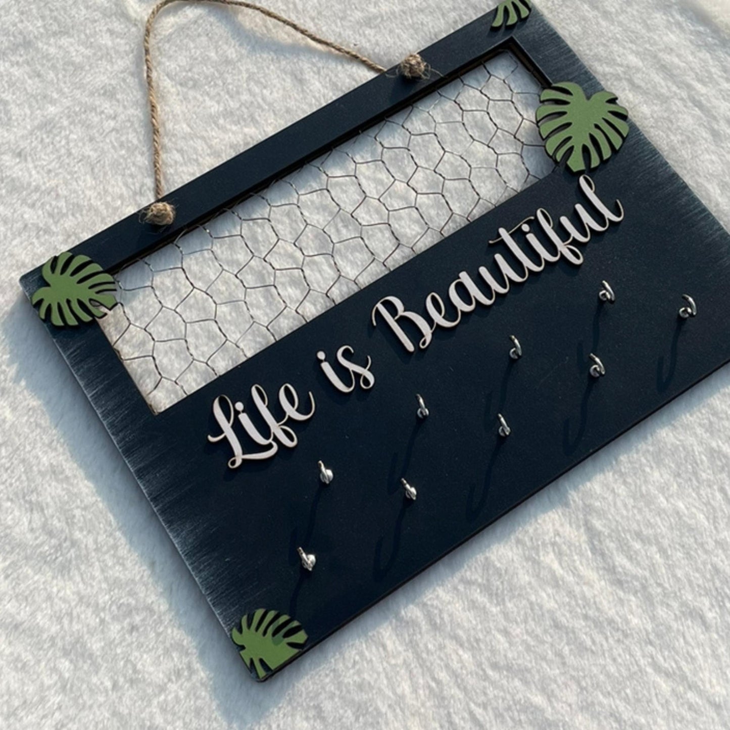 Multipurpose Life is Beautiful Wooden Hanging Wall Art For Home Decoration