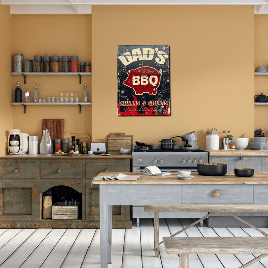 DAD'S BBQ Rustic Wall Art