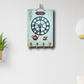 Vintage Clock With 4 Key Holders Wooden Wall Décor