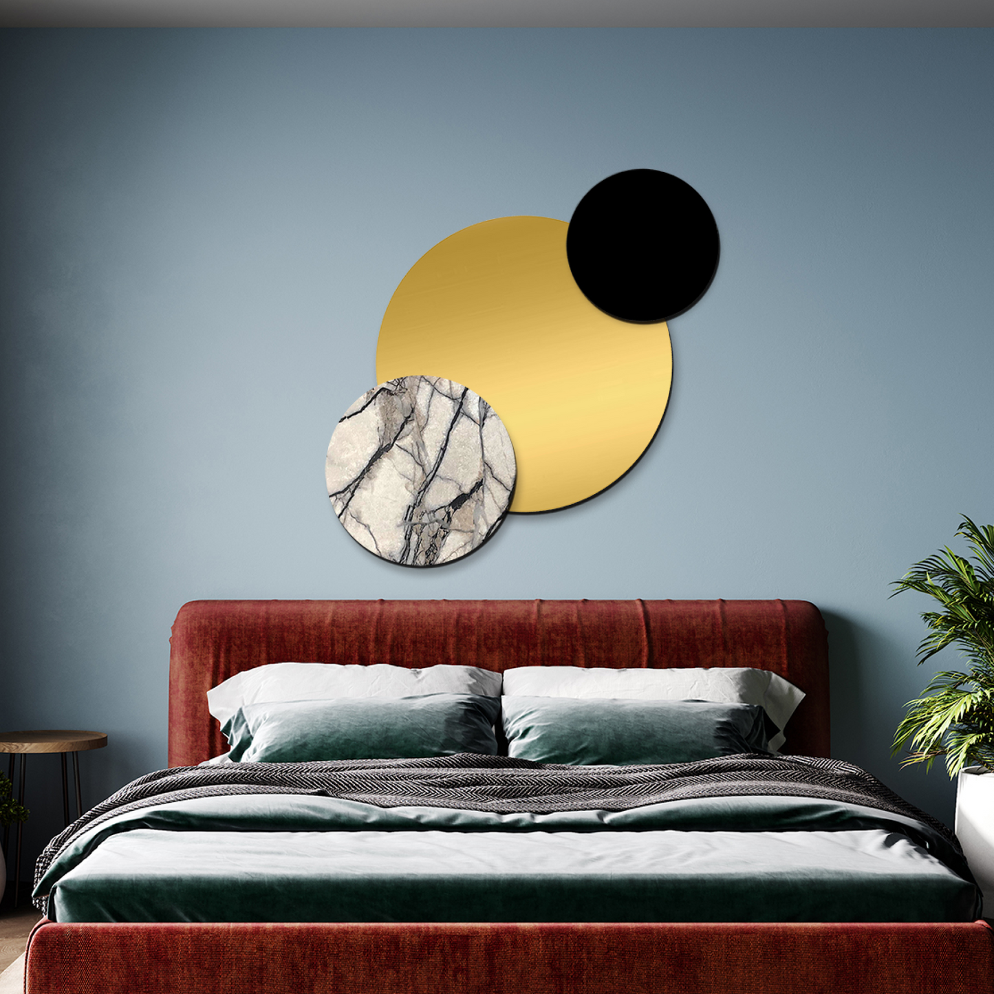 3D Wooden Assorted Moon Wall Art Set of 3