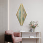 3D Wooden Triangle Wall Art Set of 2 Rustic Green and Gold