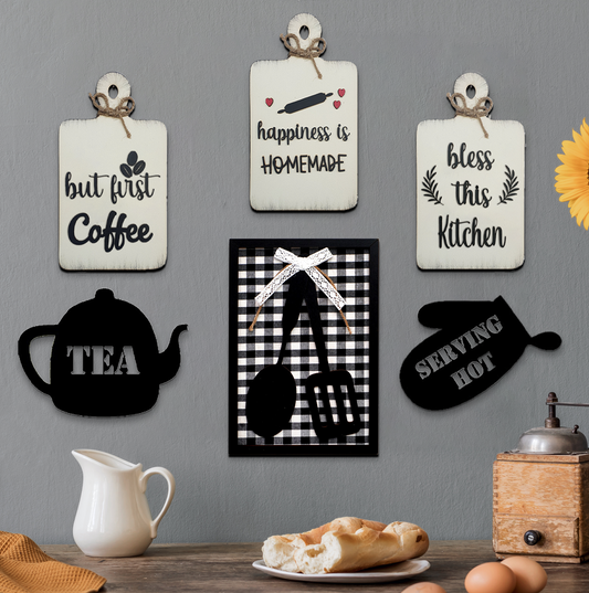 Set of 6 Kitchen Chopboard Theme Gallery Wall Frame Home Decor