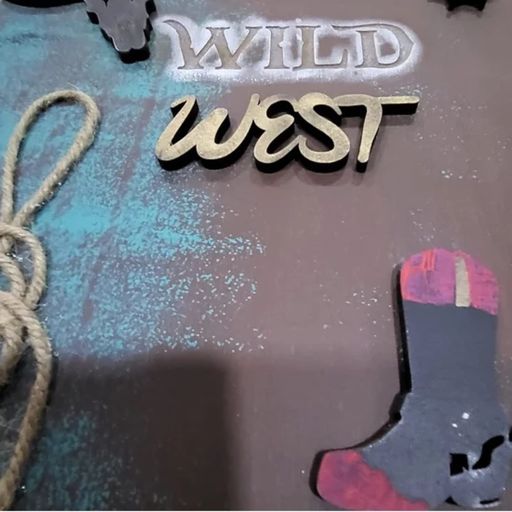 Wild West Farmhouse Theme Wooden Wall Home Décor Art