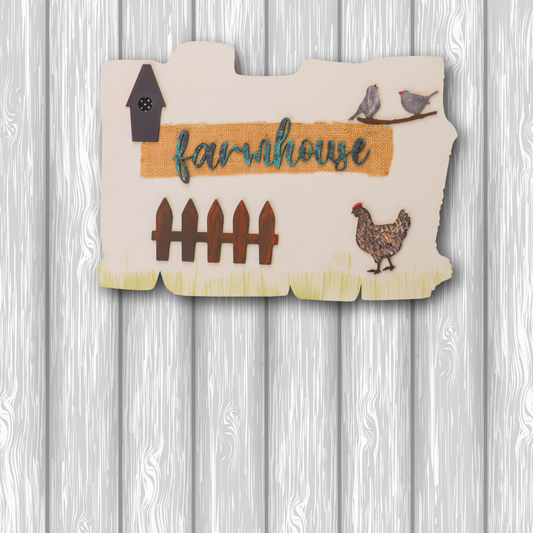 3D Rustic Wooden Farmhouse Wall Art