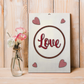 LOVE With Hearts Wooden Wall Art in Ivory & Pink