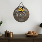 Round Sunflower Nameplate Hanging Home Décor 12 Inches