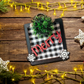 Merry Quote With Snowflakes and Green Tassel Art