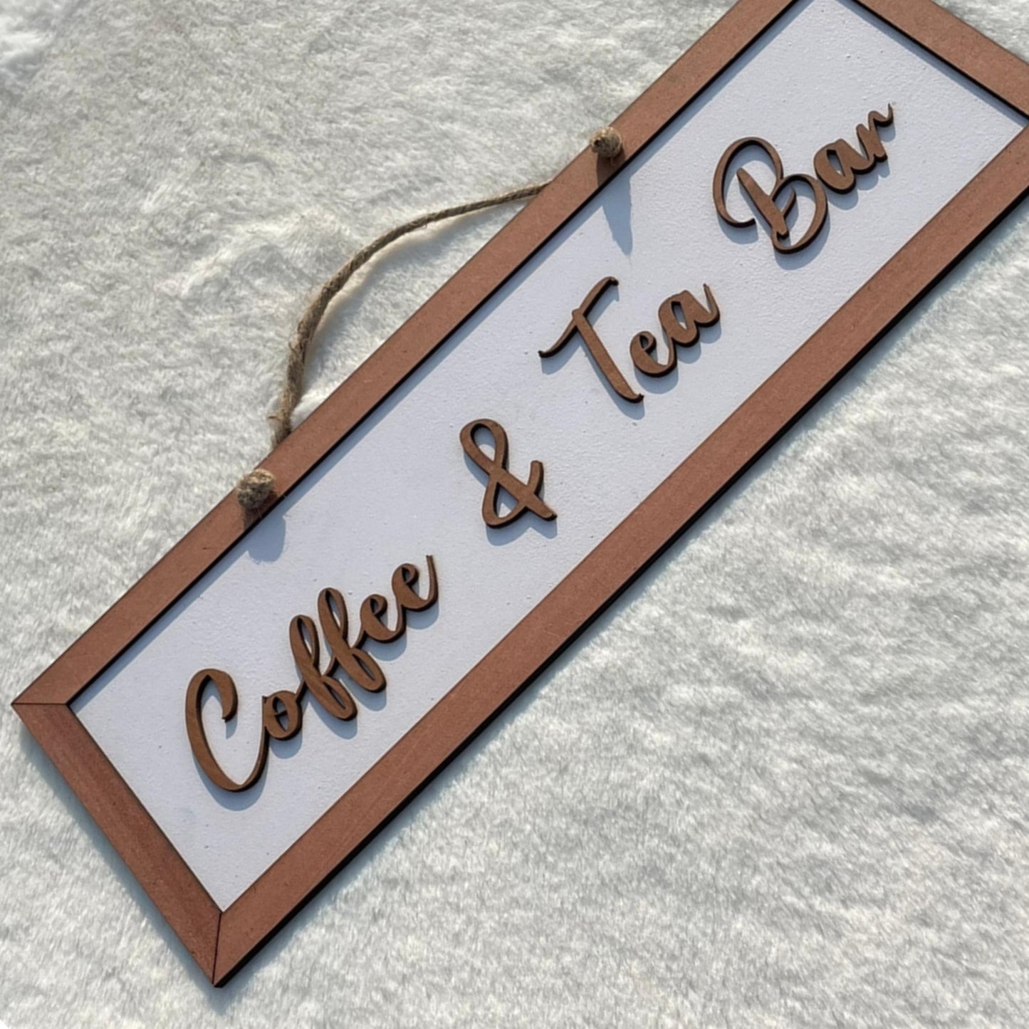Coffee and Tea Quote Wooden Hanging Sign Board