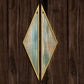 3D Wooden Triangle Wall Art Set of 2 Rustic Green and Gold