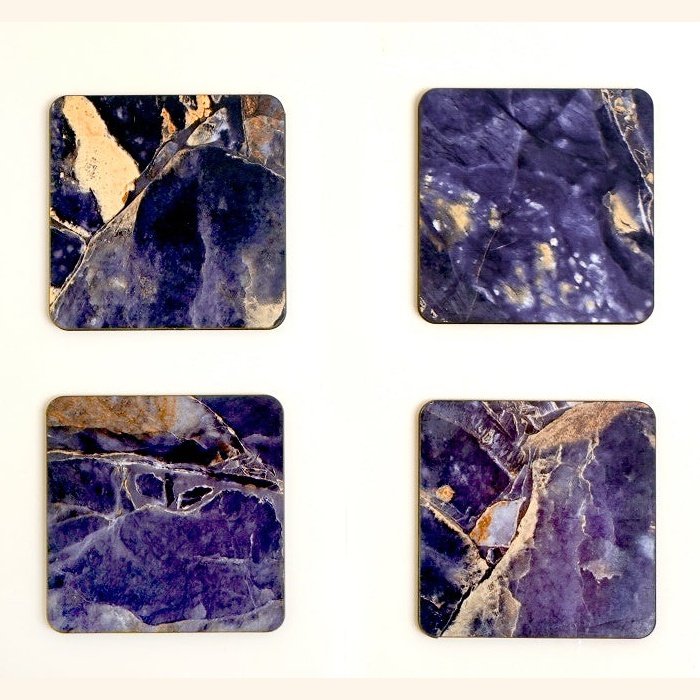 Marble Finish Square Coaster Pack of 4
