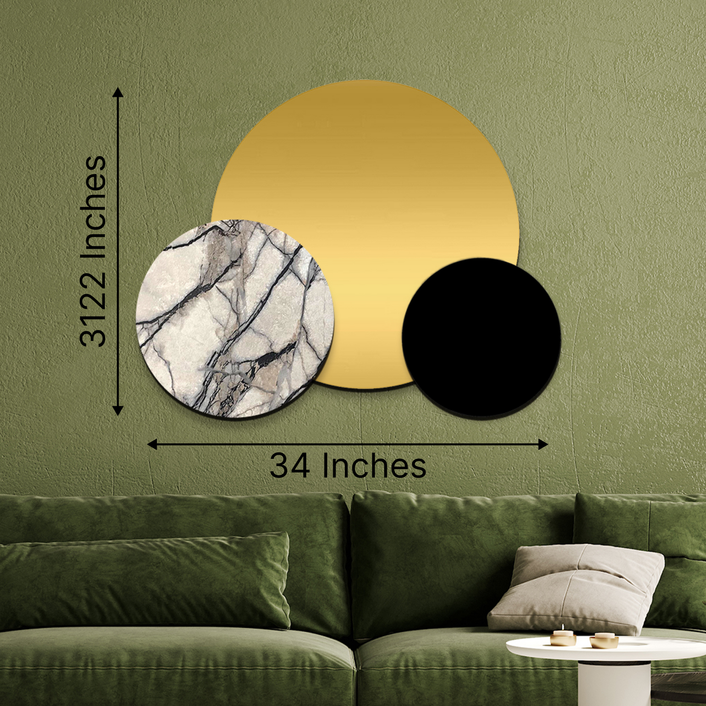 3D Wooden Assorted Moon Wall Art Set of 3