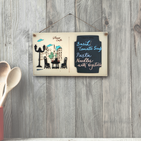 French Street Café Wall Décor with Chalk Board For Menu & Notes