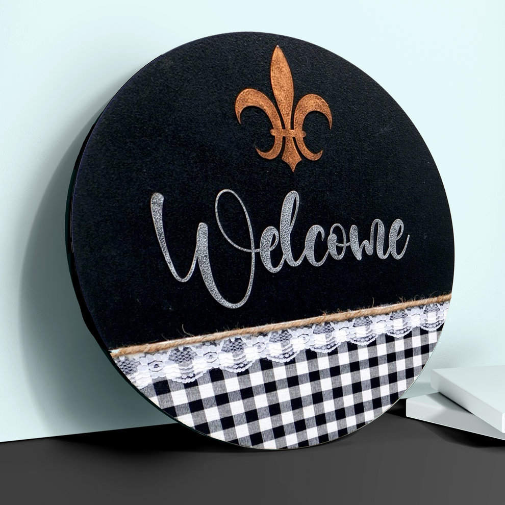 3D Buffalo Print Wooden Welcome Hanging Home Décor 12 Inches – Chalk My ...