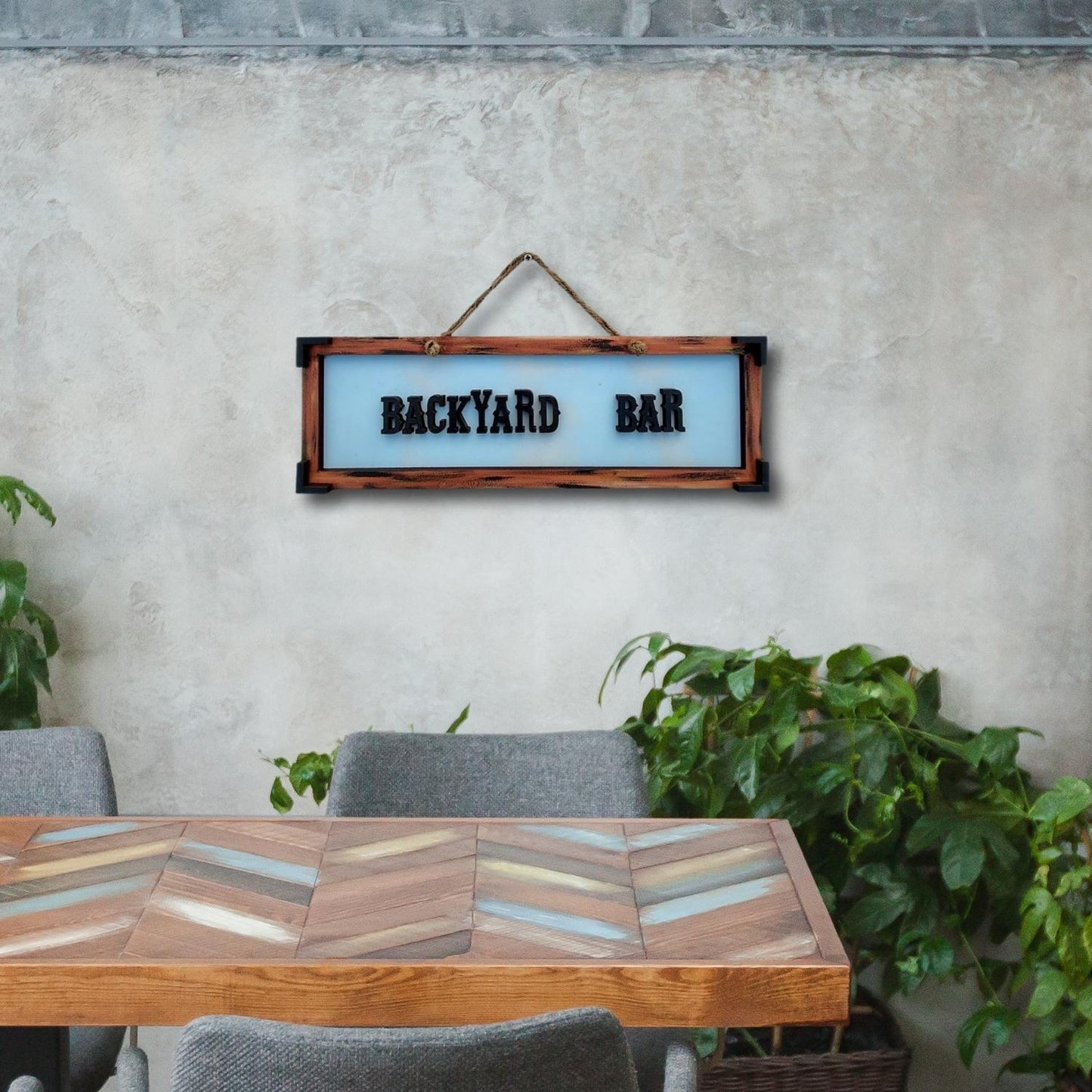 Backyard Bar 3D Letter Wooden Signage